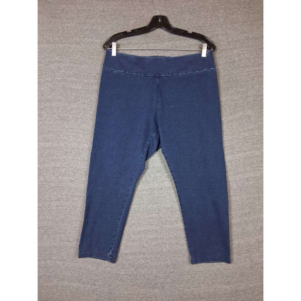 New Pure J Jill M Blue Chambray Pull On Stretch Crop Capsule Minimalist Chic